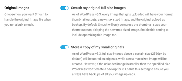 Where you smush original full size images.