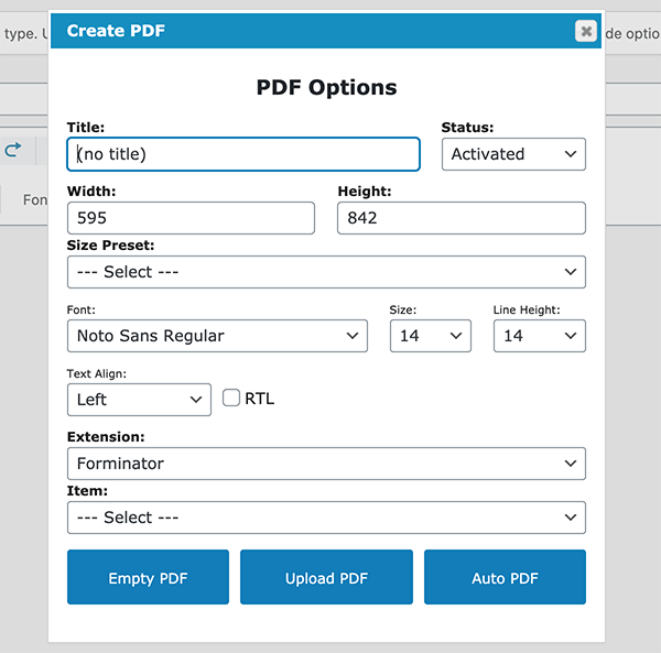 Where you add a new E2Pdf.