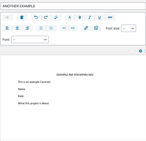 PDF set up in Word.