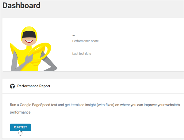 Hummingbird Dashboard- Run Performance Test.