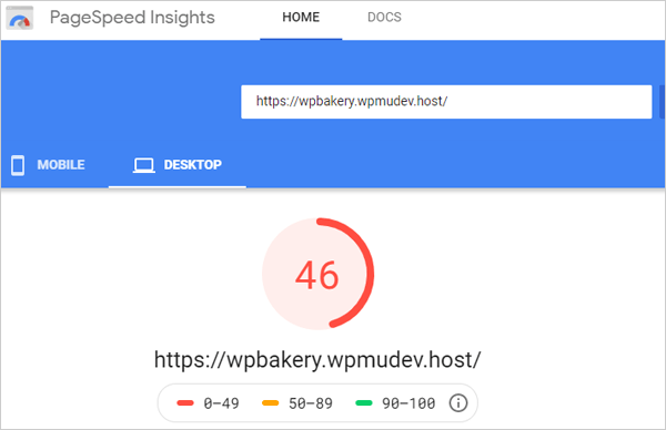 Google PageSpeed Insights - Initial Desktop results.