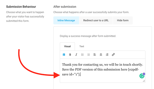 Submission Behavior section.