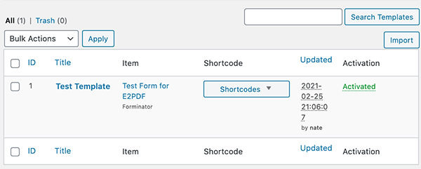 Templates in admin.