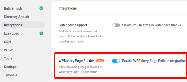 Smush WPBakery integration.