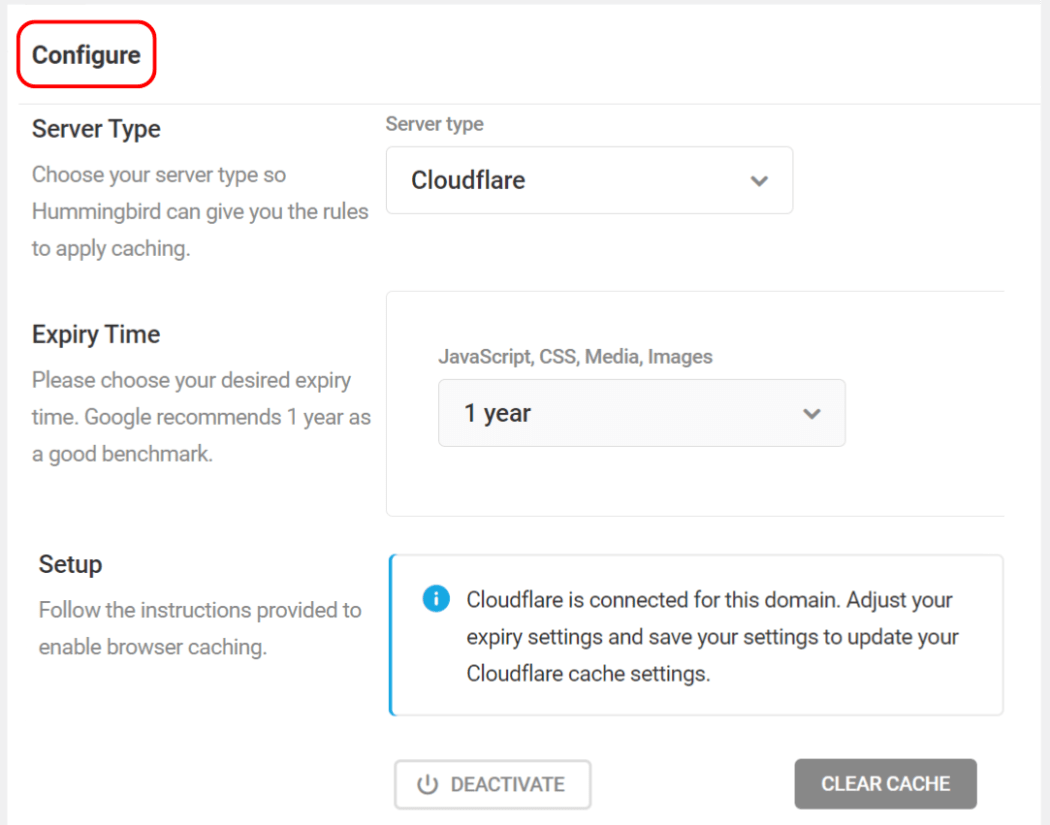 Cloudflare configure screen