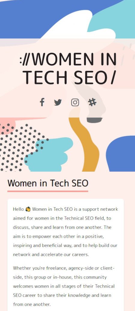 Marketing Technique: Community Building Example of Women in Tech SEO Community