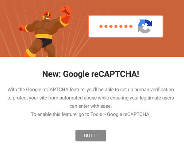 Defender's Google reCAPTCHA announcement.
