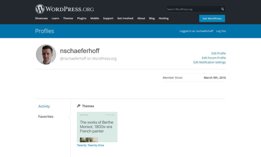 favorite themes and plugins in wordpress account