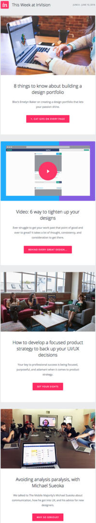Email Newsletter Example: InVision