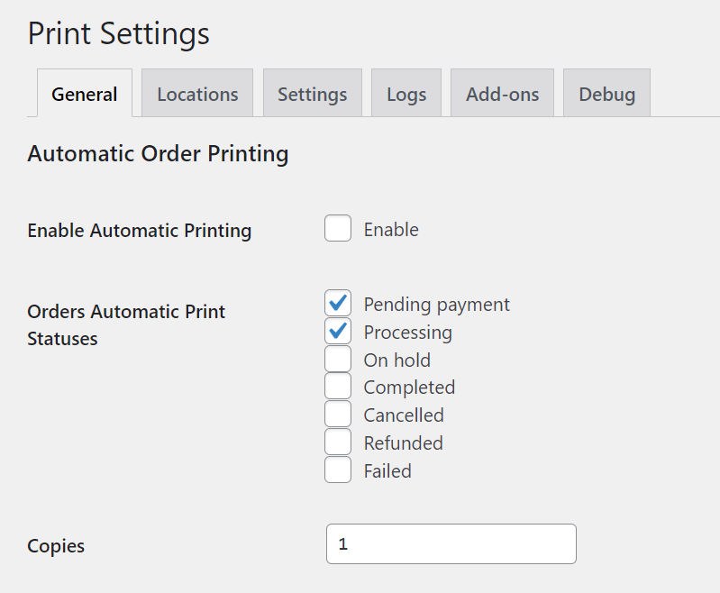 Choosing print settings.