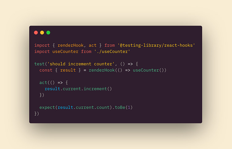 React Hooks Testing Library