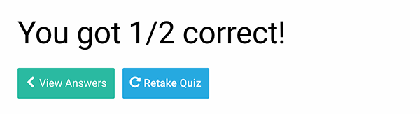 Results of quiz.