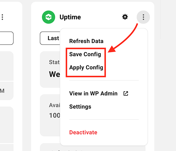 Where you save and apply configs.