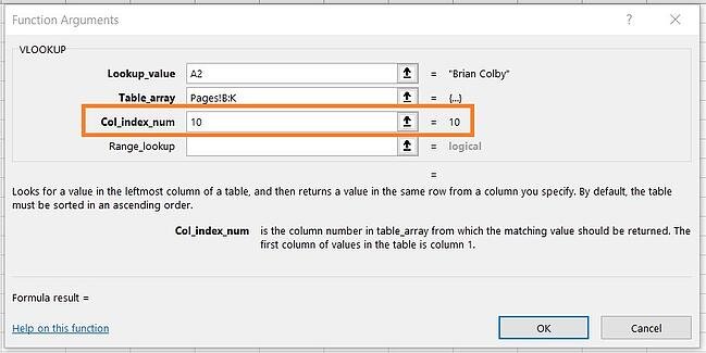 Using VLOOKUP: Designating Col_Index_Num