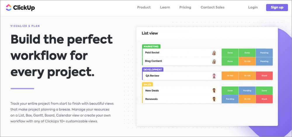 project management tool ClickUp