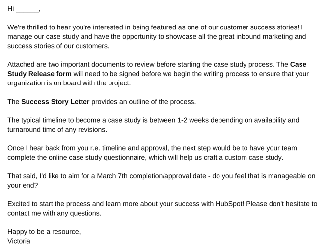 sample case study email release form template