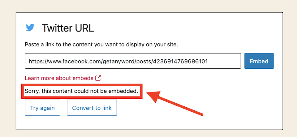 WordPress embed