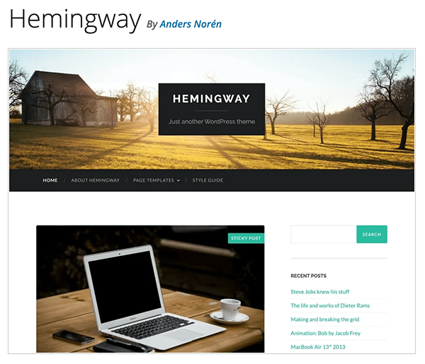 Hemingway header.