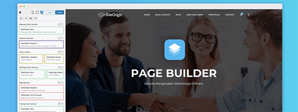 Page Builder header.