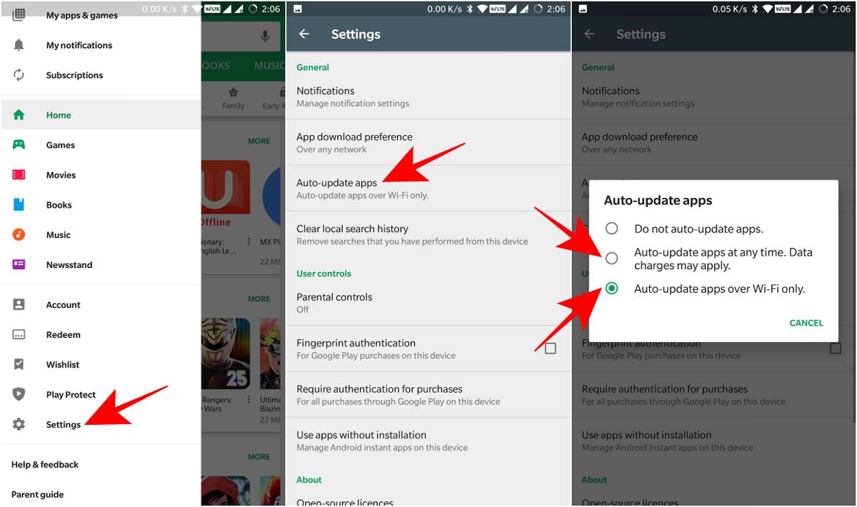 Auto-update apps using Google Play Store