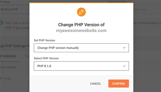 Changing PHP version in SiteGround