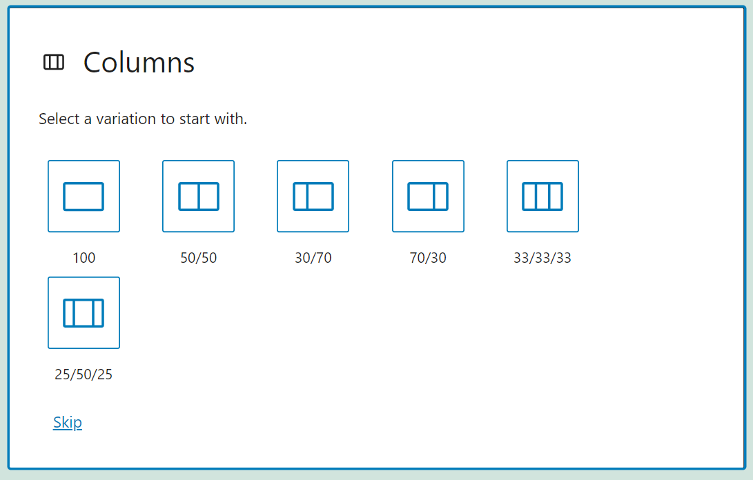 Adding columns to a row