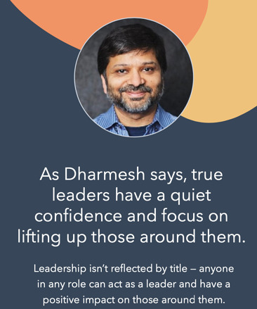 most important leadership skill quote from Dharmesh Shah that reads 