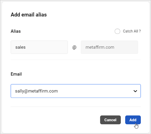 Add email alias