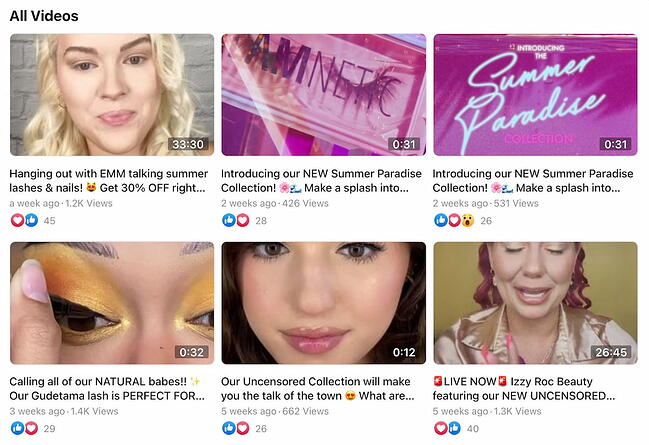 Facebook videos from Glamnetic's FB Page