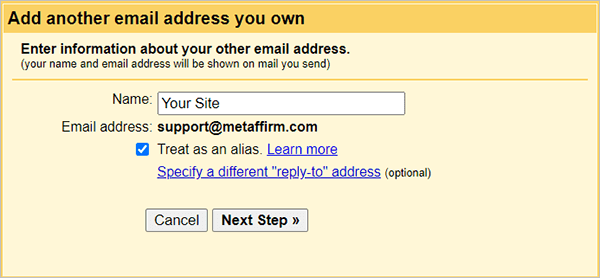 Gmail - Add another email address that you own.