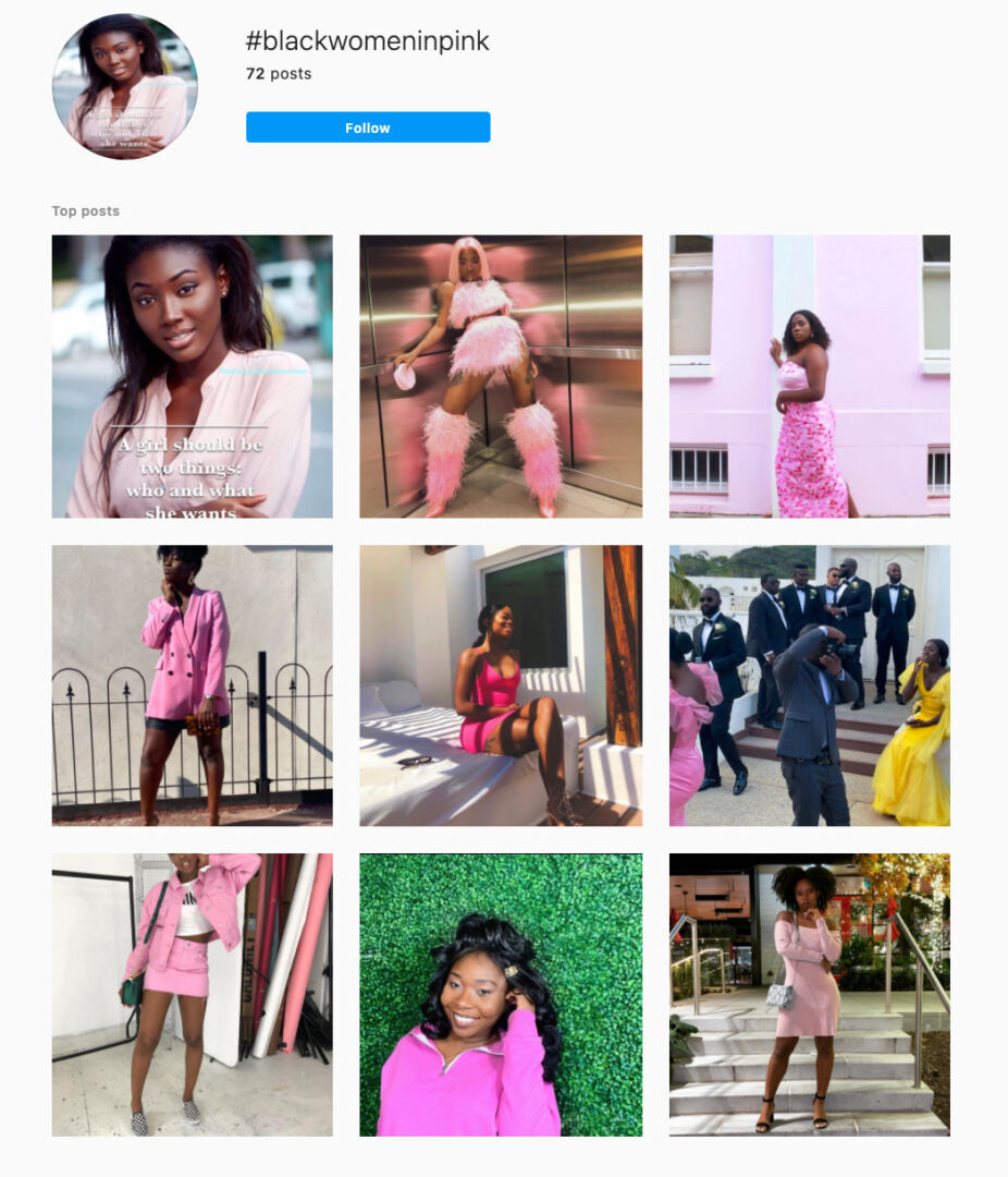 One Color Instagram Theme Example