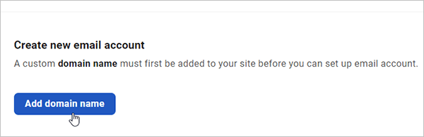 Hub - Email accounts - add domain name.