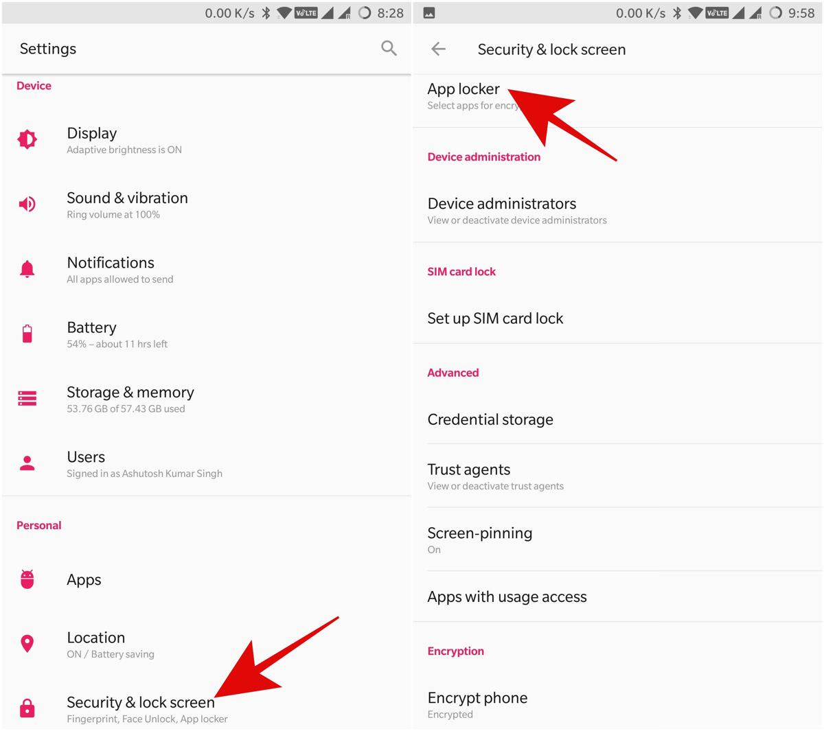 Lock apps using App Locker in Android