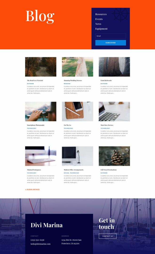 divi marina layout pack