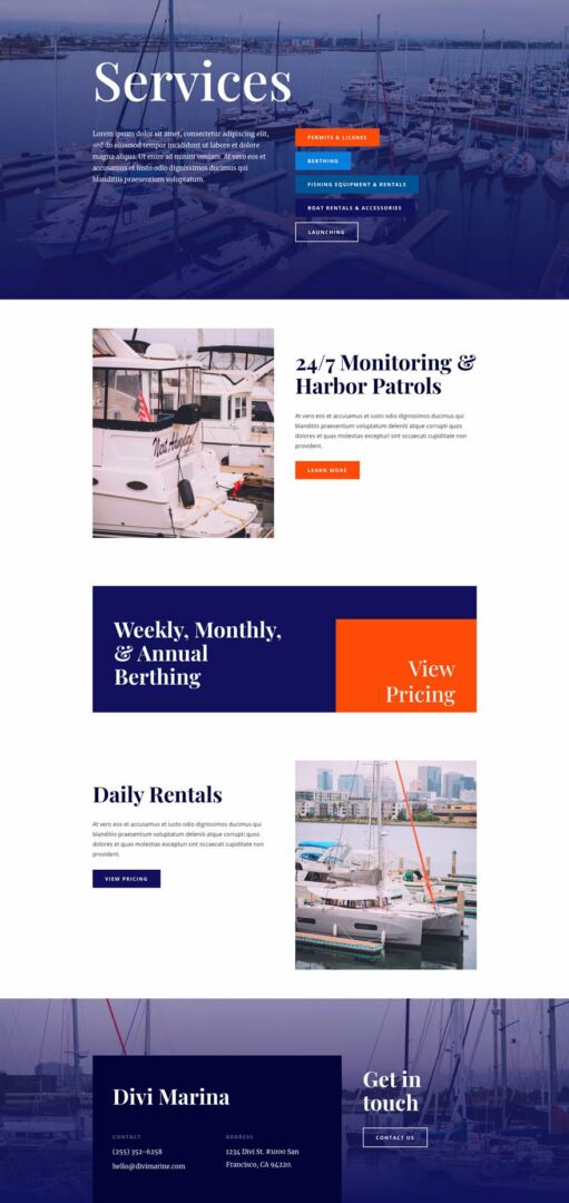 divi marina layout pack