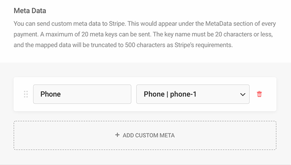 The meta data area.