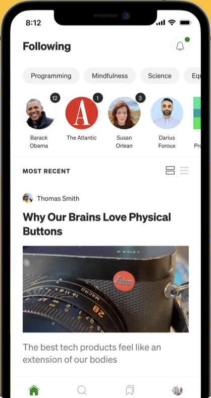 The Medium app interface