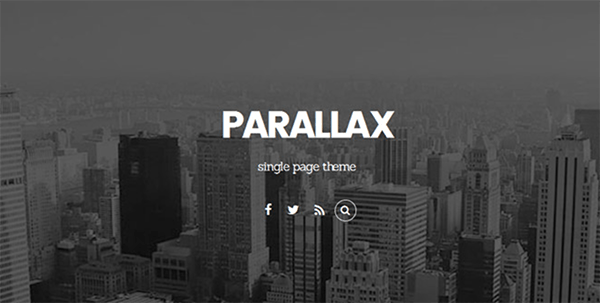 Parallax theme header.