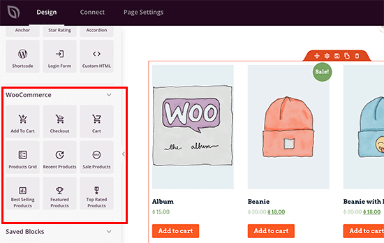 SeedProd WooCommerce blocks