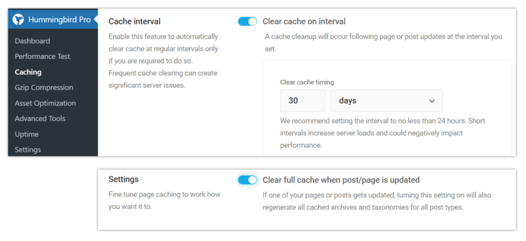 Cache setting in Hummingbird