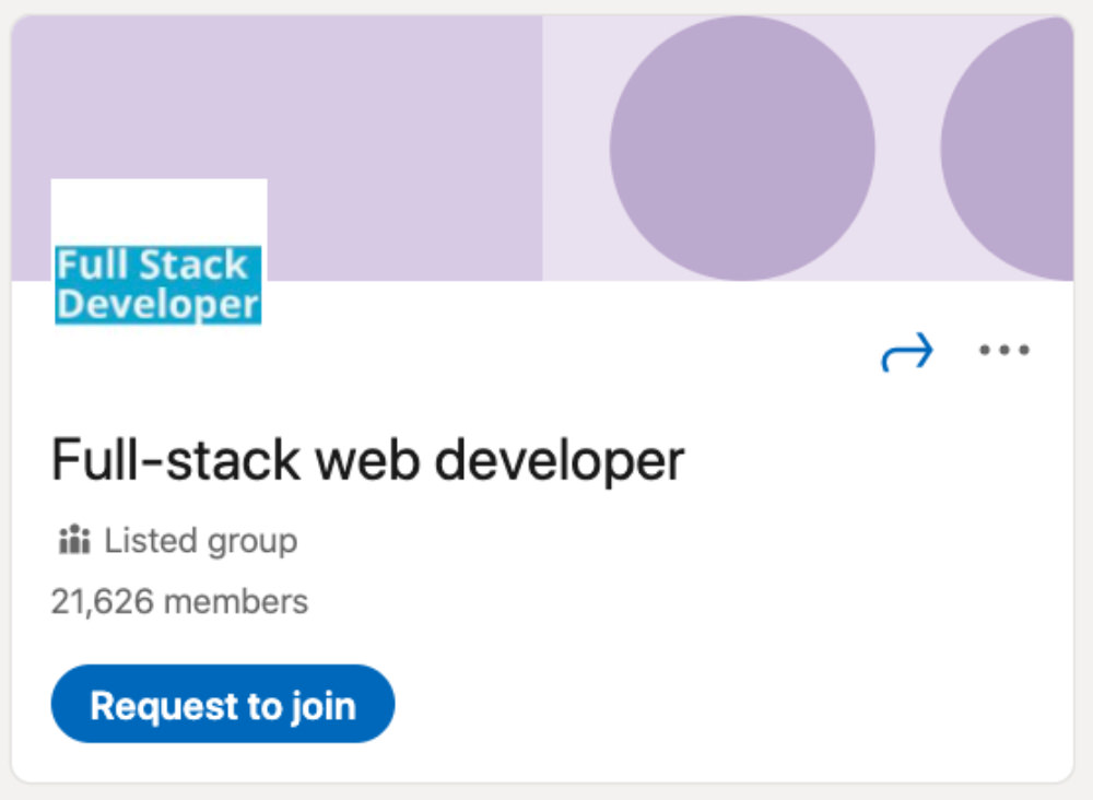 Full-stack web developer LinkedIn Group for designers and developers