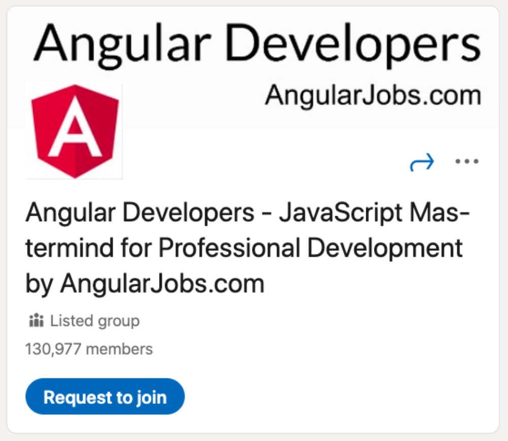 Angular Developers LinkedIn Group for designers and developers