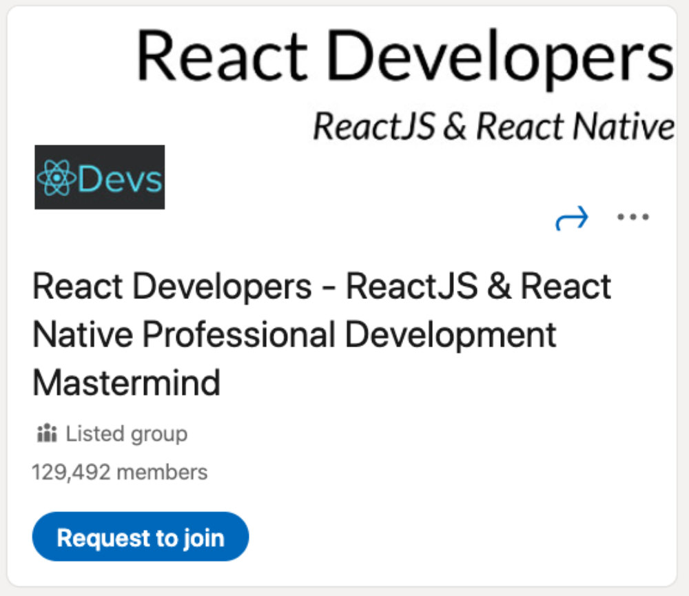 React Developers LinkedIn Group for designers and developers