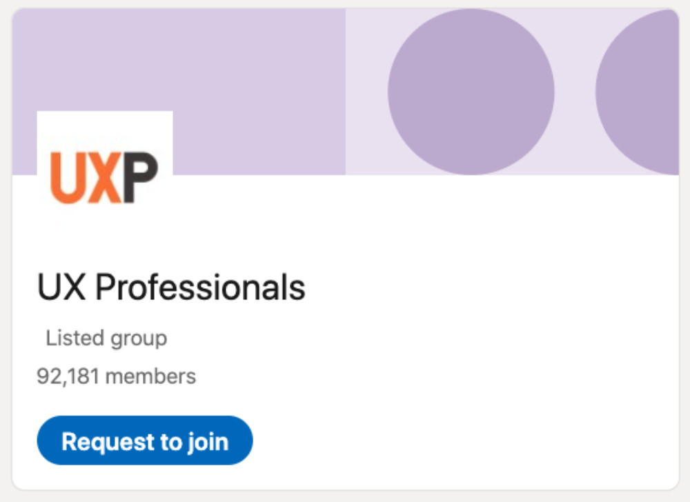 UX Professionals LinkedIn Group for designers and developers