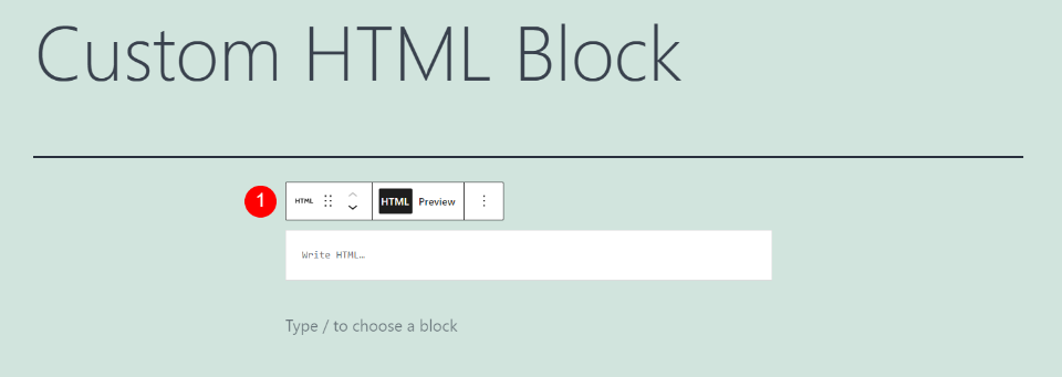 Custom HTML Block Toolbar