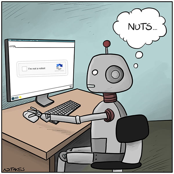 A robot trying to solve CAPTCHA.