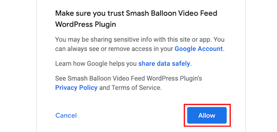 Allow Smash Balloon