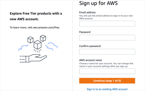 You’ll Need to Sign Up for a Free Account with Amazon Web Services