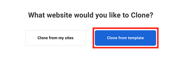 Where you click to clone from a template.