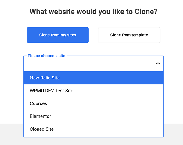 where you clone from an existing site.
